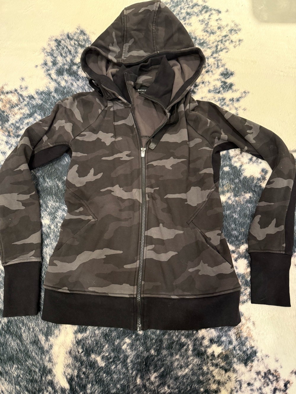 Athleta Camo Zip Up Sweatshirt